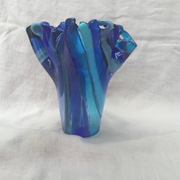 Blue Curly Vase