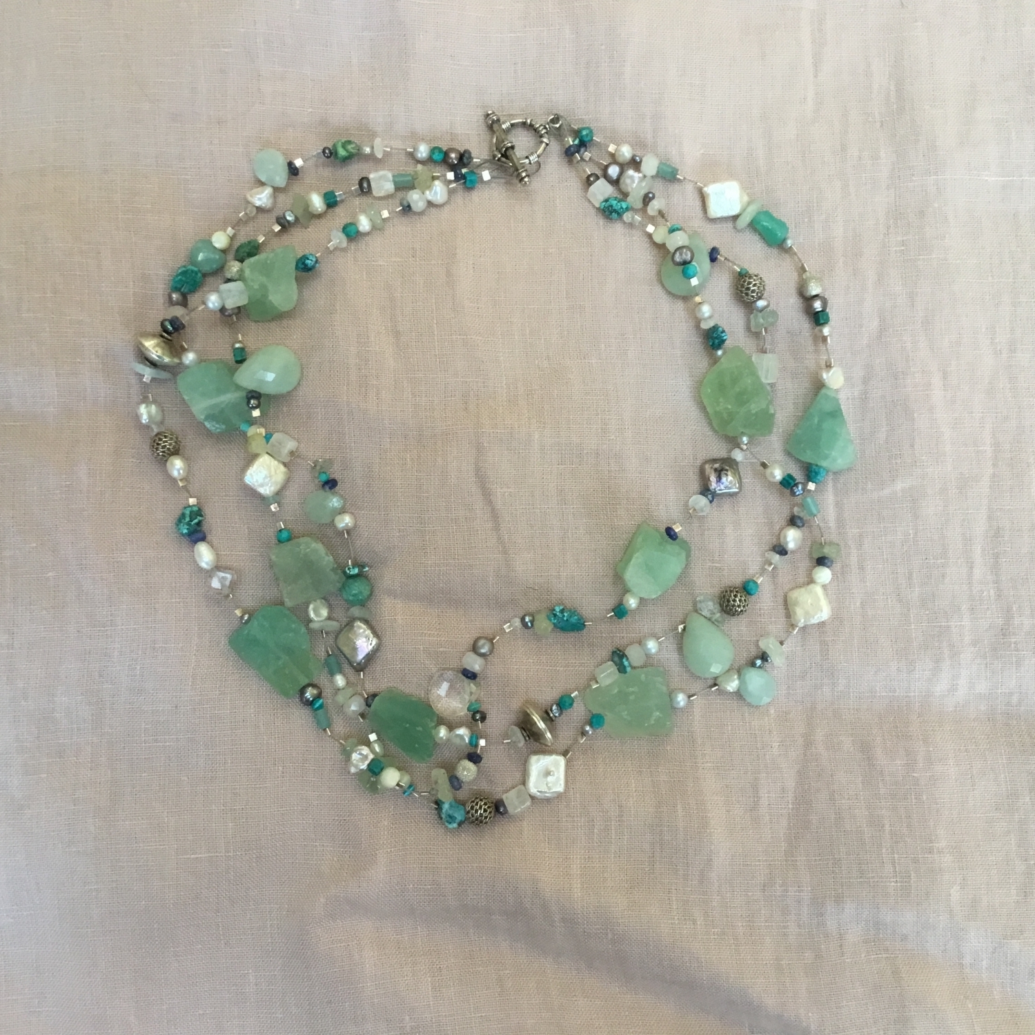 Aqua and silver necklace